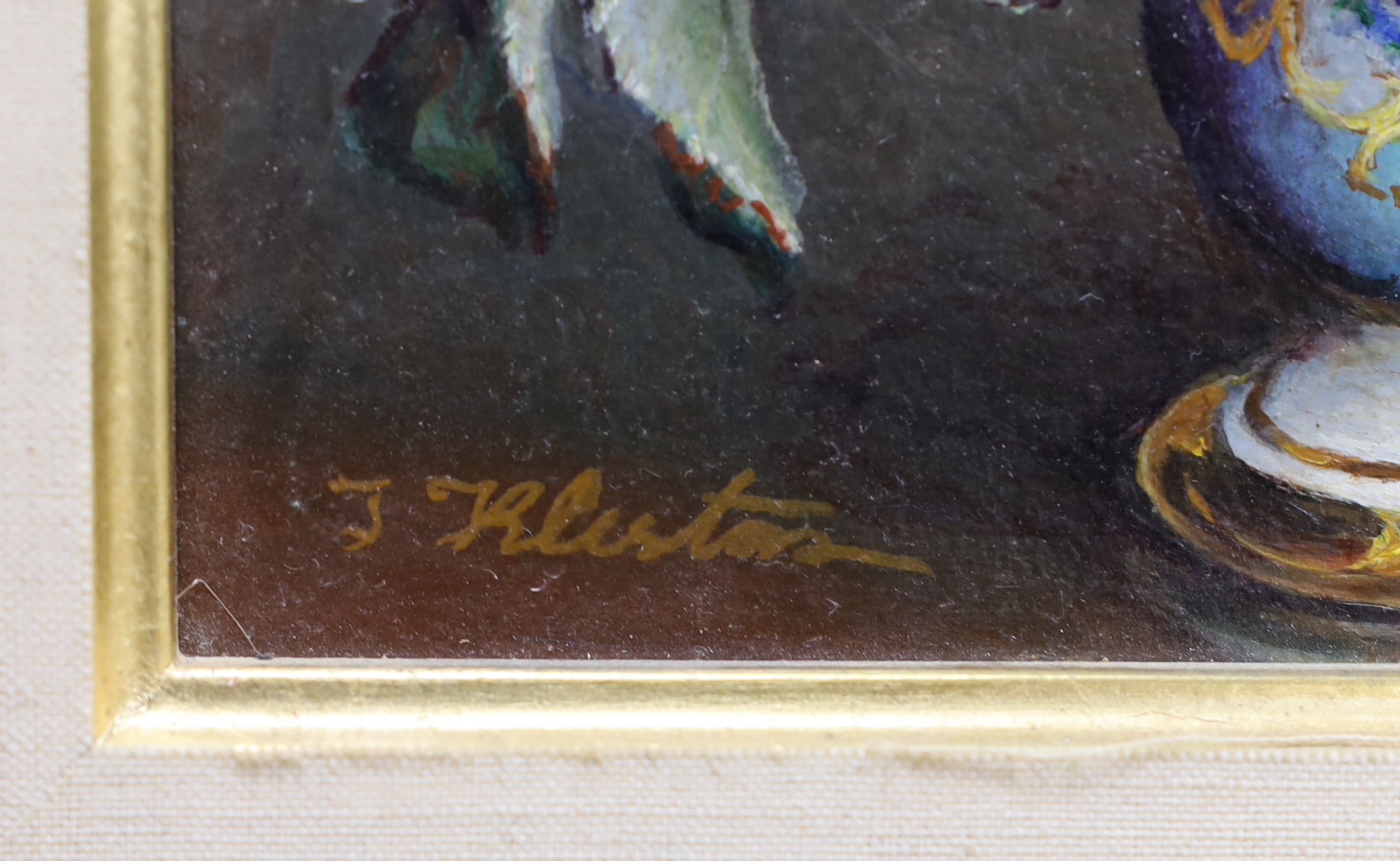 Irene Klestova (Russian, 1907-1988) oil on board, Still life of roses, signed, 22 x 17cm